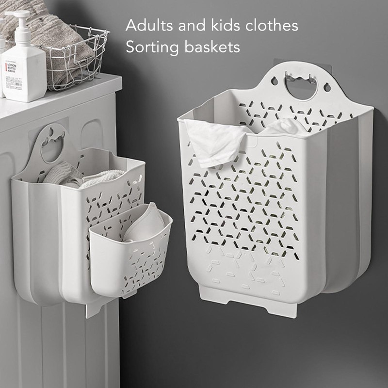 Collapsible Hanging Laundry Basket PP Wall Mounted Collapsible Laundry Hamper
