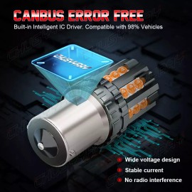 CHUSYYRAY 2X Amber Yellow 7528 1157 2357A LED Turn Signal DRL Light Parking Bulbs