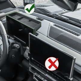 HGWEI Dash Storage Box Compatible with 2022-2025 GMC Hummer EV Pickup/SUV Interior Accessories, Center Console Dashboard Organizer Tray Mount Holder 12.3" Car Speed Dashboard (Behind Steering Wheel)