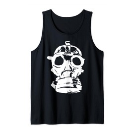 gas mask cool vintage gas mask illustration drawing Art Tank Top