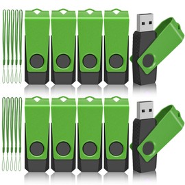 AGECASH USB Drive 2GB USB Flash Drive 10 Pack, Bulk USB 2.0 Thumb Drive Swivel Pendrive USB Memory Stick Jump Drive with 10PCS Lanyard & Lable, Multipack Zip Drive USB Key for Back to School Supplies