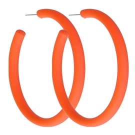 Orange Hoop Earrings for Women Retro Neon Orange Earrings Acrylic Large Hoop Earrings 80s 90s Earrings Colorful Big Hoop Statement Earring Orange Lightweight Earrings for 80s Party Accessories