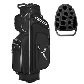 UNIHIMAL 14-Way Golf Cart Bag, Premium Full Length Golf Bag for Men with Magnetic Leather Pocket, Handles and Rain Cover