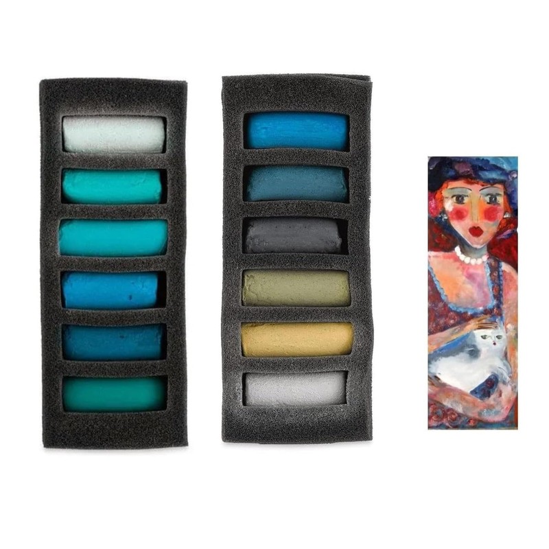 Sennelier Set of Dry Pastels, 12 Half Pastel Colours, Soft
