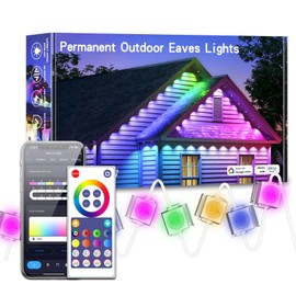 Atractligte Permanent Outdoor Lights,100FT Smart RGB Outdoor Lights with LED Starry Eaves Lights IP67 Waterproof, DIY Scene Modes, Work with Remote, Alexa and Google Assistant