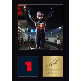 Max Verstapen Gift Signed A4 Print Display Unframed Formula 1 Gifts Digitally Reproduced Signature Gift For Formula 1 Fans Red Bull Formula 1 Team
