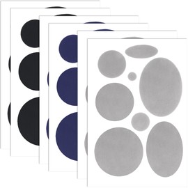 SmallCat 48 pcs Down Jacket Repair Patches, Nylon Patches Self Adhesive 6 Sheet, Fabric Patches Waterpfoof for Clothes, Tents, Puffer Jackets - Oval, Round - 0.36 in to 1.93 in (Black, Blue, Gray)