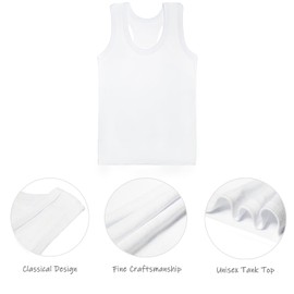 Juephe Soft Undershirt Tank Top Cotton Undershirt Sleeveless Shirts for Kids Girls Or Boys White