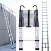 Telescoping Ladder, 20.3FT Telescopic Extension Ladder with 2 Detachable Hooks,