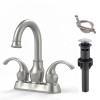 Alloy 4-inch Hot/Cold Double Handle Deck-Mounted Electroplated Modern Brushed Bathroom