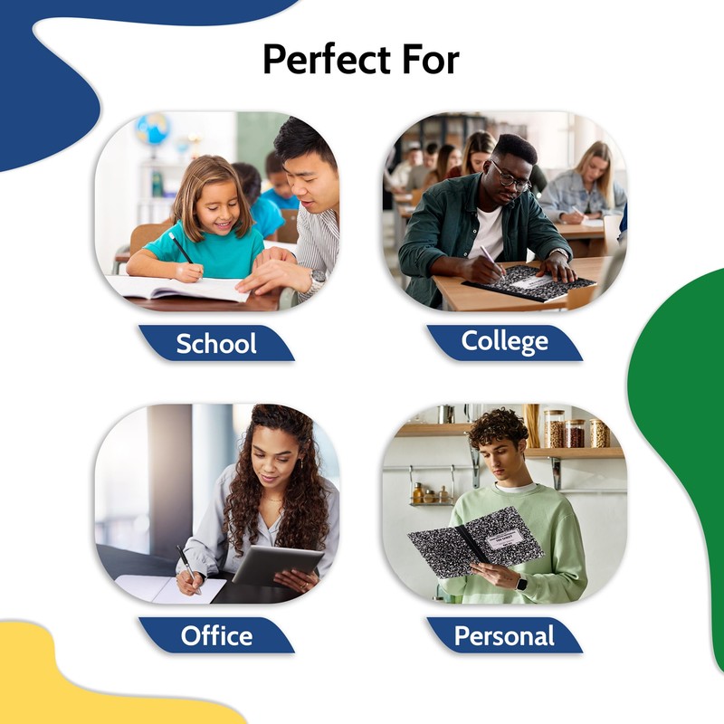 EPI Marble Hardcover Wide Ruled Composition Notebook | 200 Pages