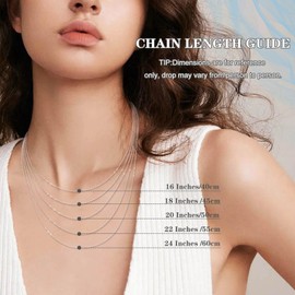 925 Sterling Silver Chain Necklace for Women, 1.1mm Pendant Necklace Jewelry Gift, 16/18/20/22/24 Inches Cable Link Chain Choker Necklaces for Mother Birthday Wedding Valentine Party Dainty Sturdy Women's Chain Necklaces for Mom Girl Friend Daughter Gran
