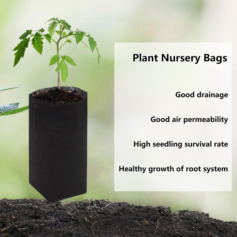 Belit 100 Pcs 13.5" H Nursery Grow Bags, Non-Woven Plants