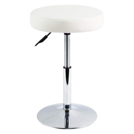 FURWOO White Short Shop Stool - Height Adjustable Swivel Chair Stool for Office,SPA,Salon,Manicure and Tattoo Stations Small