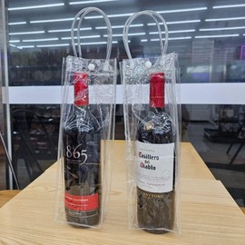 PVC Transparent Wine Gift & Chilling Bag Wine Chilling Bag 5ea