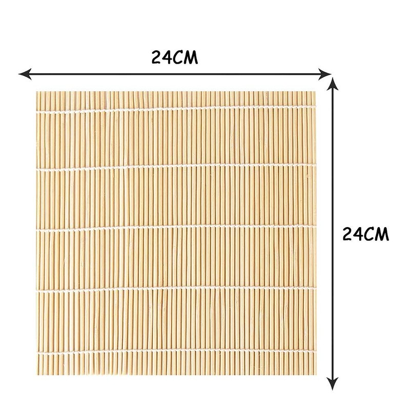 2 Pcs Sushi Mat, 9.5 x 9.5 Inch Natural Sushi