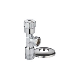 ZencQ Angle Valve 1/2 Inch Wall Connection, 1/2 Inch Hose Connection, Corner Control Valve, Angle Valve Sink for Cold Hot Water Drinking Water (1/2 x 1/2)