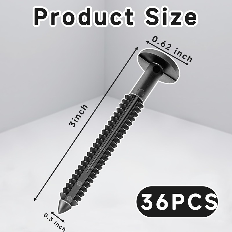 36Pcs 3 Inch Vinyl Shutter Fasteners Strongest Plastic Shutter Screws
