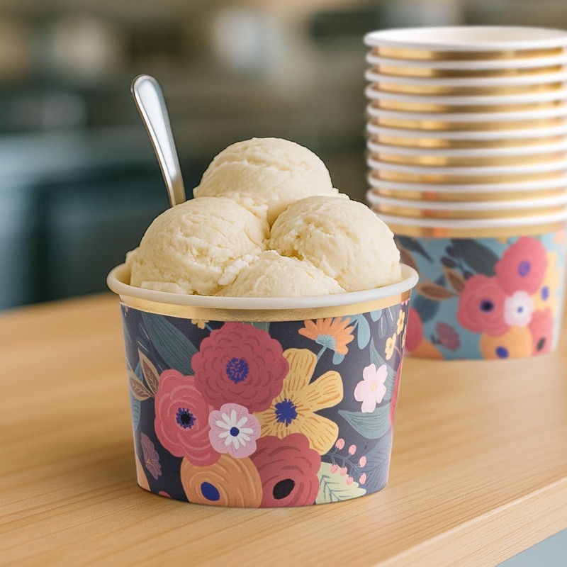 Prims & Flourish Paper Ice Cream Cups - 50-Count 9-Oz
