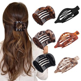 WELROG 6 Stück Flache Haarklammern für Damen Entenschnabel Haarspange Rutschfeste French Haarklammer für Sport und Yoga Flat Claw Clip