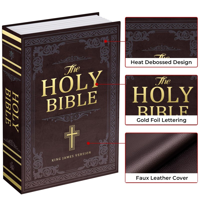 Book Safe with Combination Lock, Hidden Safe (9.5 x 6.2