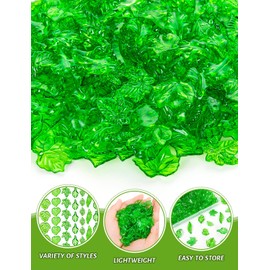 300 abalorio de hojas, hojas de arce transparentes, hojas de fresa, abalorio acrílicas con agujero para hacer joyas