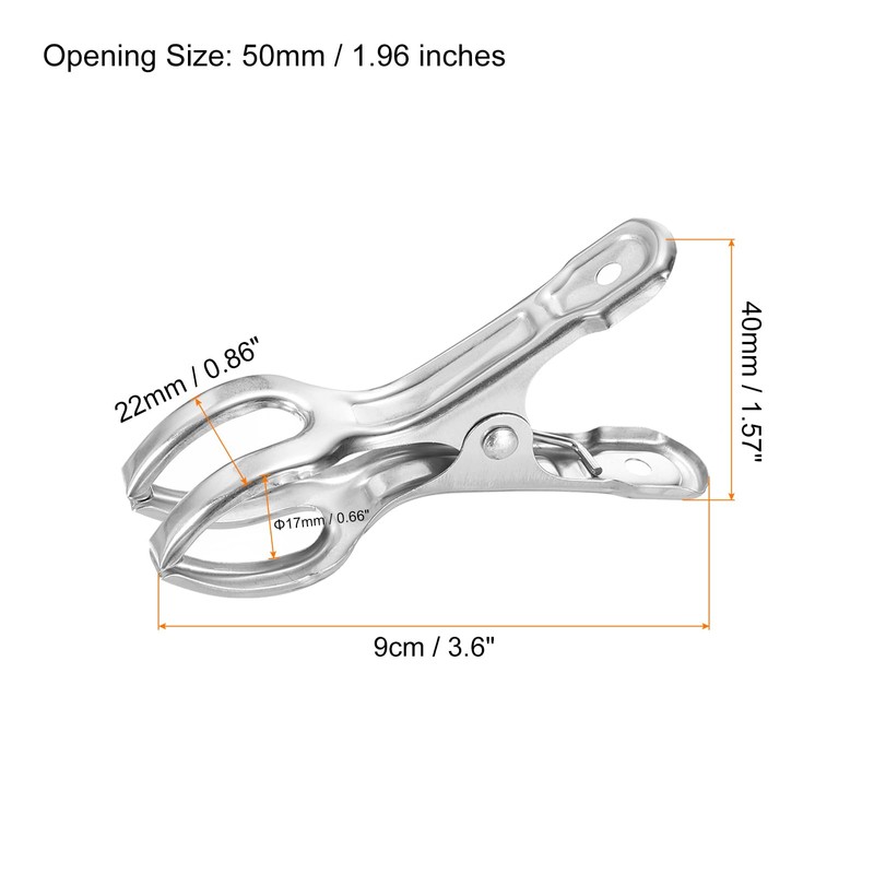 sourcing map 3 Pcs Stainless Steel Clothespins 3.6 Inch Pool
