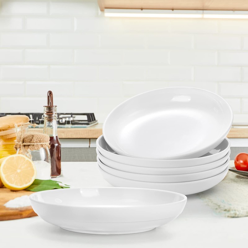 Fasmov Melamine Pasta Bowls, 6 Pack 8 inches 20 Oz