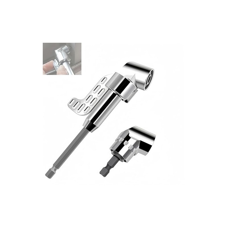 105 Degree Right Angle Drill Adapter Set,1/4" Hex Shank Driver