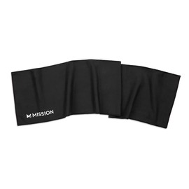 MISSION On-The-Go Cooling Towel - Soft, Lightweight Fabric - Cools Up to 2 Hours - UPF 50 Sun Protection - Machine Washable (Black)