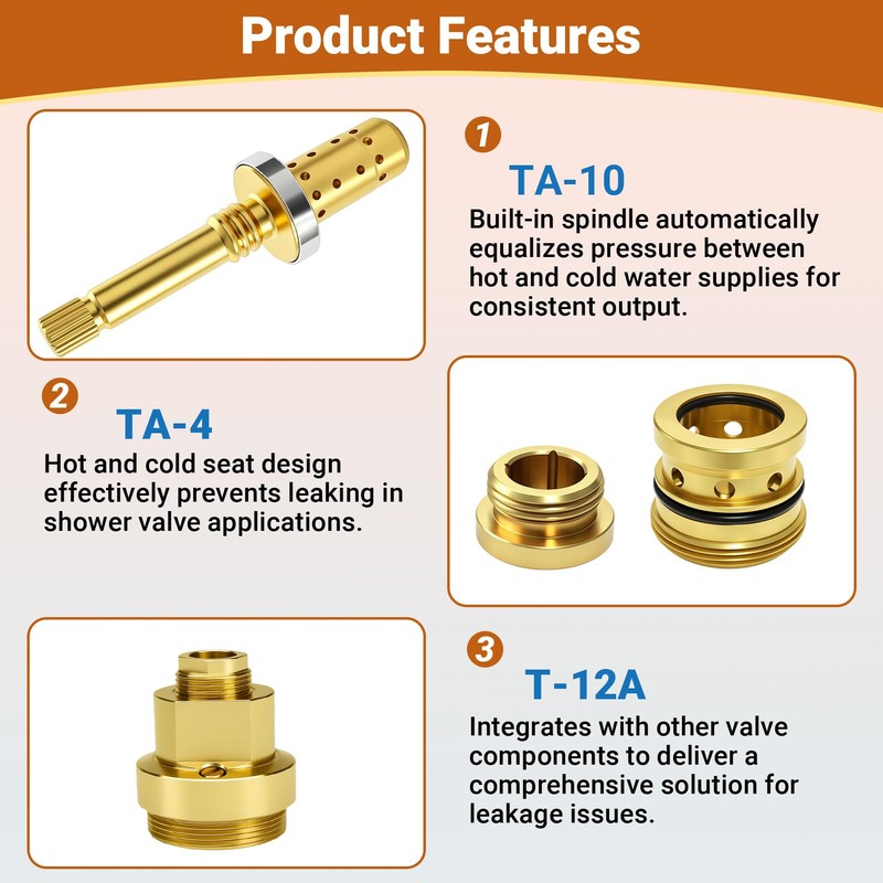 Shower Valve Rebuild Kit Compatible with Symmons Temptrol, Includes TA-10