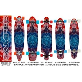 Tie Dye Star 100 - Decal Style Vinyl Wrap Skin fits Longboard Skateboards up to 10"x42" (Longboard NOT Included)
