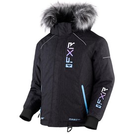FXR Children's Fresh Jacket 2025 (Black Heather/Sky/Lilac Purple - 6)