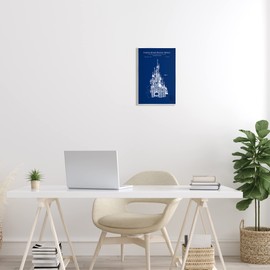 Stupell Industries Amusement Castle Blueprint Wood Wall Art, Design by Karl Hronek