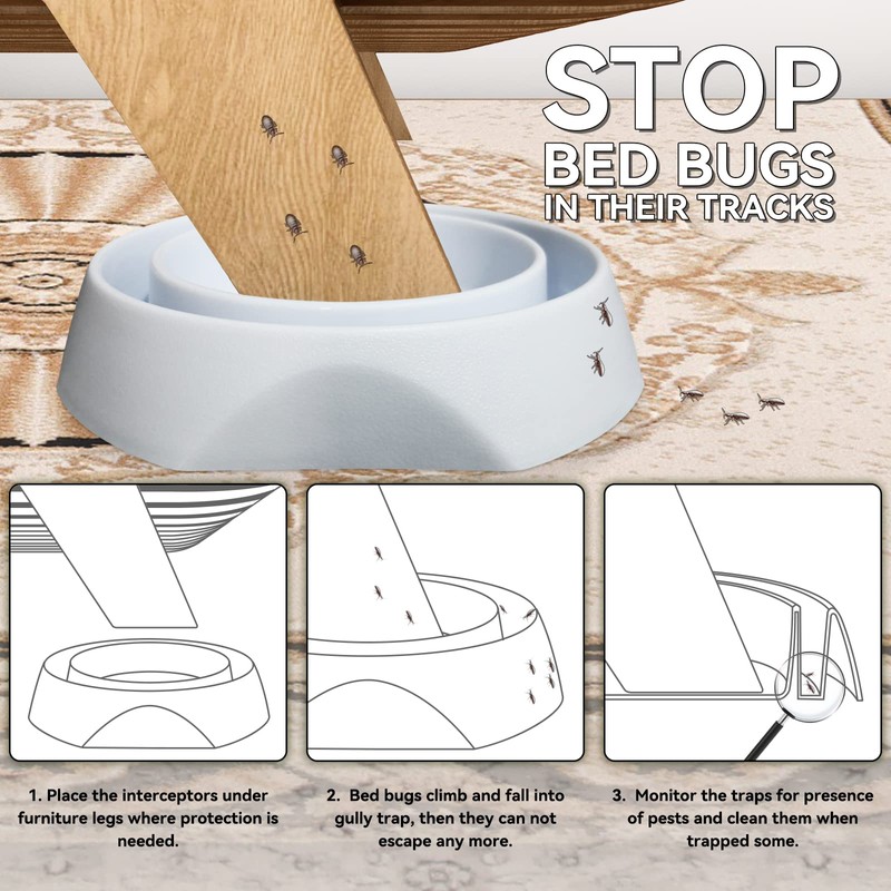 Bed Bug Interceptors Trap Detector | Bedbug Traps for Bed