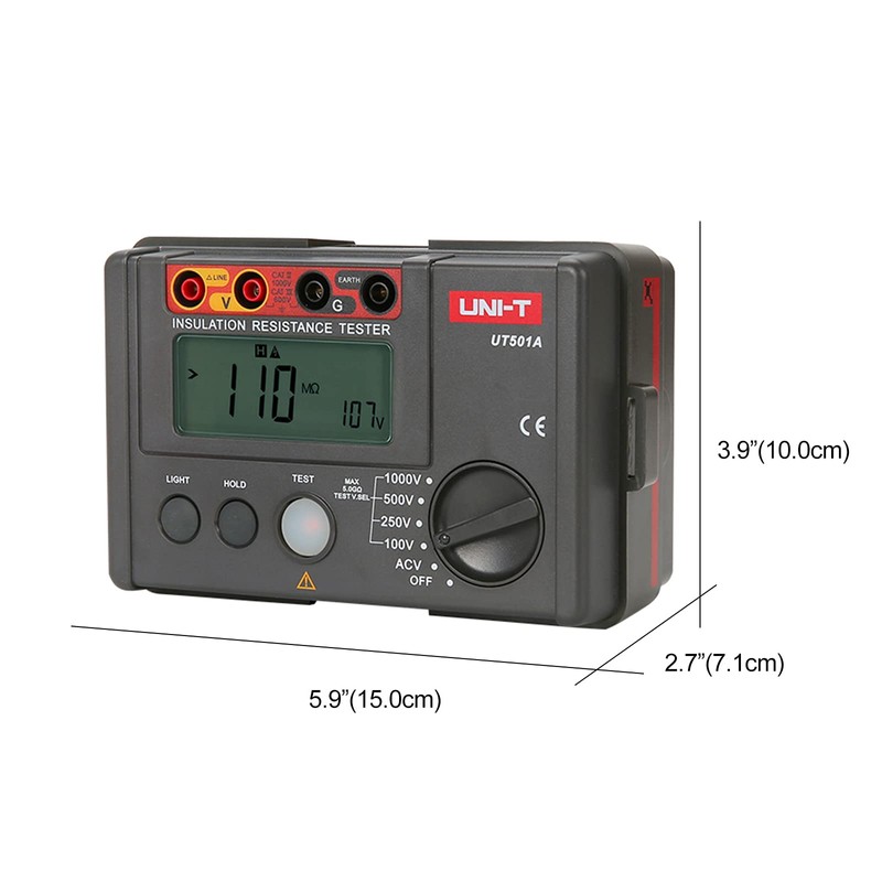 UNI-T Digital Megohmmeter UT501A Insulation Resistance Tester Multimeter, Electrician Megohm