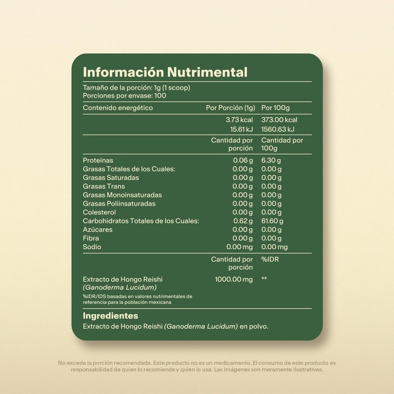 Vital Botanics Reishi 100% Cuerpo Frutífero en Polvo