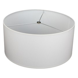 FenchelShades.com 17" Top Diameter x 17" Bottom Diameter 8" Height Cylinder Drum Lampshade USA Made (White)