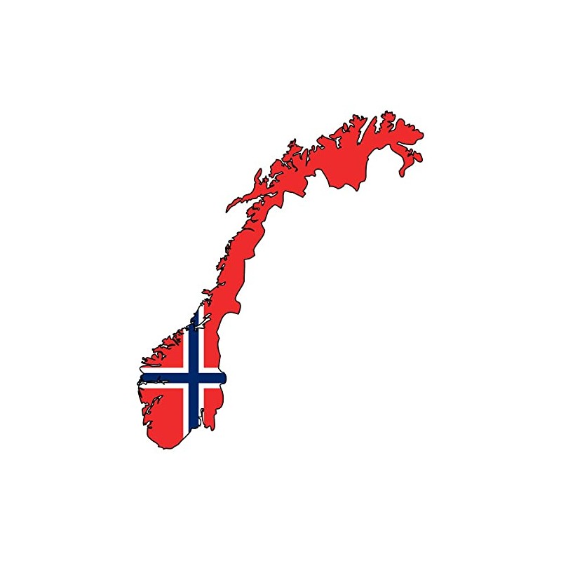 Norway Car Sticker in National Colours Blue Red
