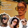 BOBUXLIIN Oversized Womens Aviator Sunglasses Retro Big Large Sunglasses for