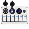 Xhtechnology Marine Boat Rocker Switch Panel,Waterproof 6 Gang Toggle Switch
