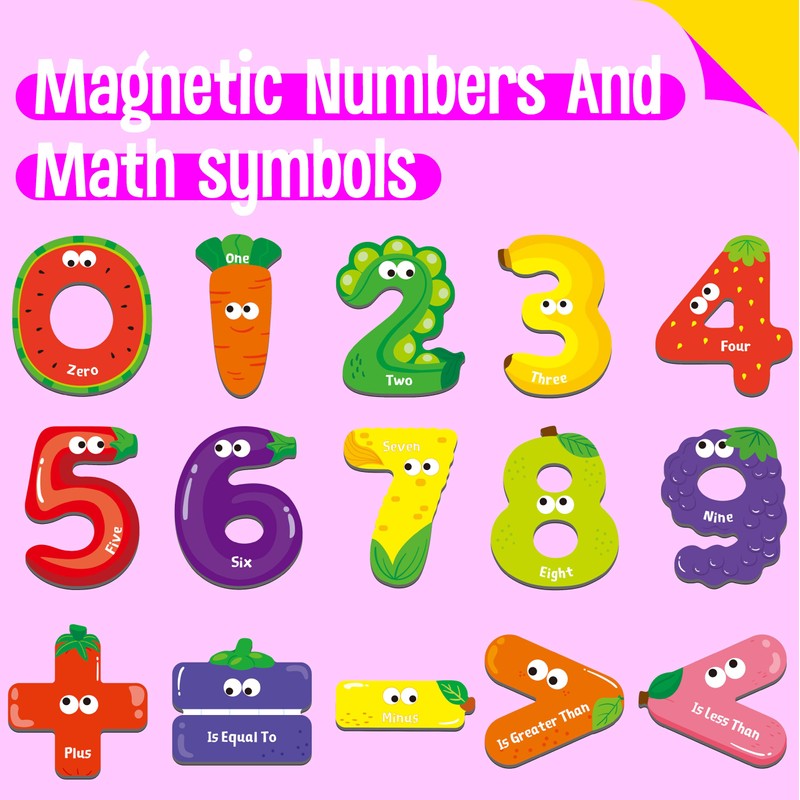 Magnetic Numbers & Math Symbols, Educational Learning Tool for Kids