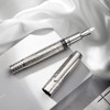 Hongdian 100 Piston Fountain Pen Silver Steel, Iridium Medium Nib