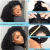 QUANDIAN Kinky Curly 3 In 1 Half Wig Human Hair