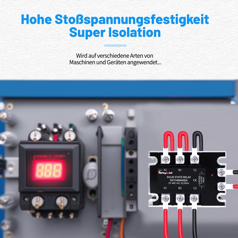 Three-Phase Solid State Relay 40A, DC to AC, Solid State