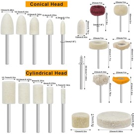 134Pcs Polishing Buffing Wheel,Polishing Buffing Wheel Wool Felt Polishing Kit,Buffing Wheels for Rotary Tool Accessories with 1/8”Shank, Abrasive Wheel Buffing Polishing Wire Brushes Kit