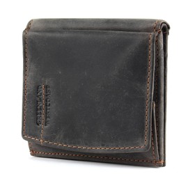 Greenland Brown Bifold Wallet Coin Catcher and Press Stud Closure 869, brown, Classic