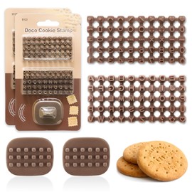 2 Sets of Pottery Stamps for Clay, Letter Stamp to Clay with Double Alphabet,Letter for Chocolate and Cookies (Brown)