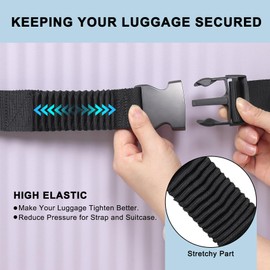 Vividwise Luggage Straps for Suitcases, Stretchable TSA Approved Suitcase Straps, Heavy Duty Metal Buckle Luggage Attachment Belt Travel Accessories, Adjustable 72" Long (1)