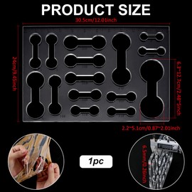 PH PandaHall Router Template for Woodworking, Dumbbell Inlay Templates Acrylic Clear Drawing Scale Rulers Router Jig Template Sewing Measuring Tool Set for Craft Making School Office Home Supplies